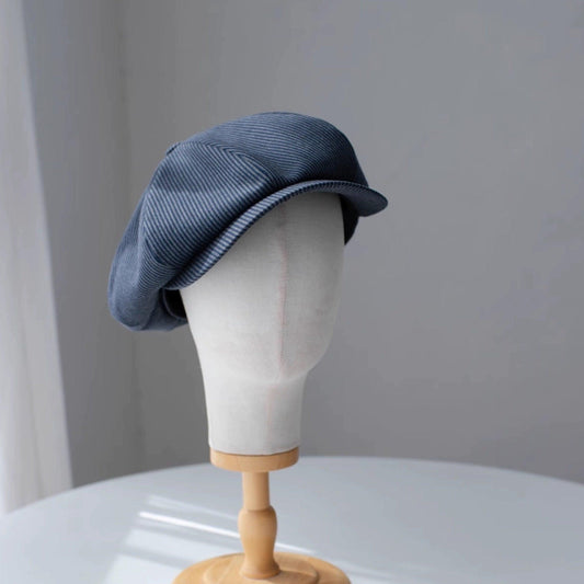 Slouchy Stripe Wool Newsboy Cap - Mspineapplecrafts