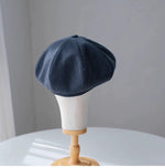 Slouchy Stripe Wool Newsboy Cap - Mspineapplecrafts