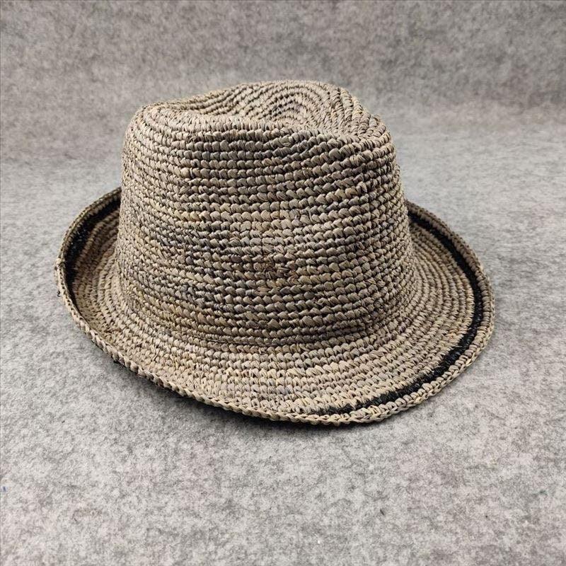 Foldable Unisex Raffia Straw Panama Fedora Hat - Mspineapplecrafts