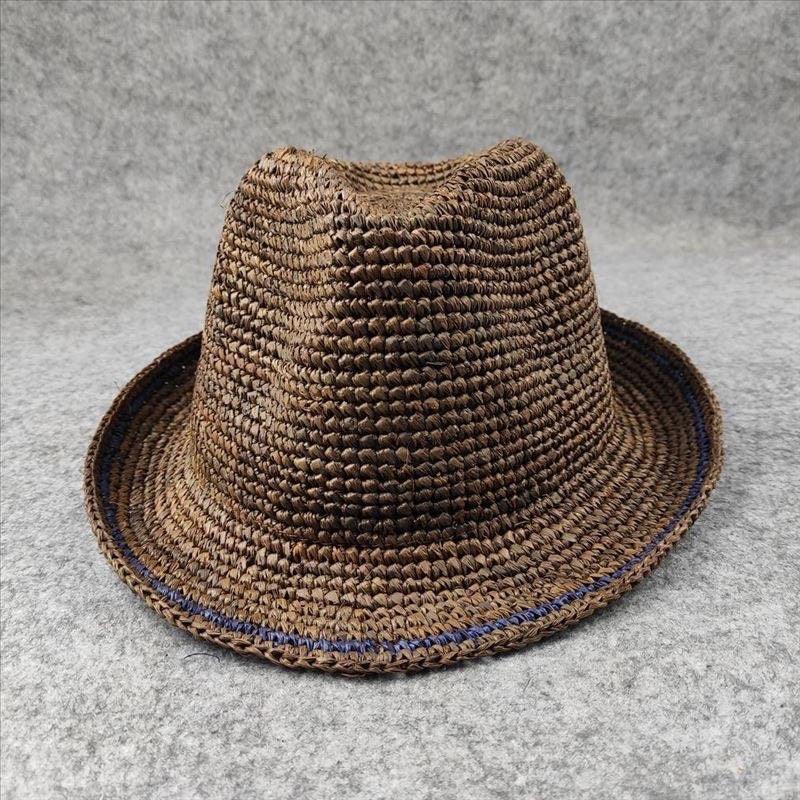 Foldable Unisex Raffia Straw Panama Fedora Hat - Mspineapplecrafts