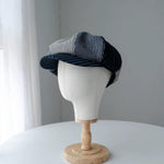 Extra Oversized Linen Newsboy Cap - Side View