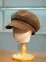 Handmade Wool Newsboy Cap - Vintage Style Baker Boy Hat - Front View