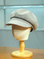 Handmade Wool Newsboy Cap - Vintage Style Baker Boy Hat - Worn View