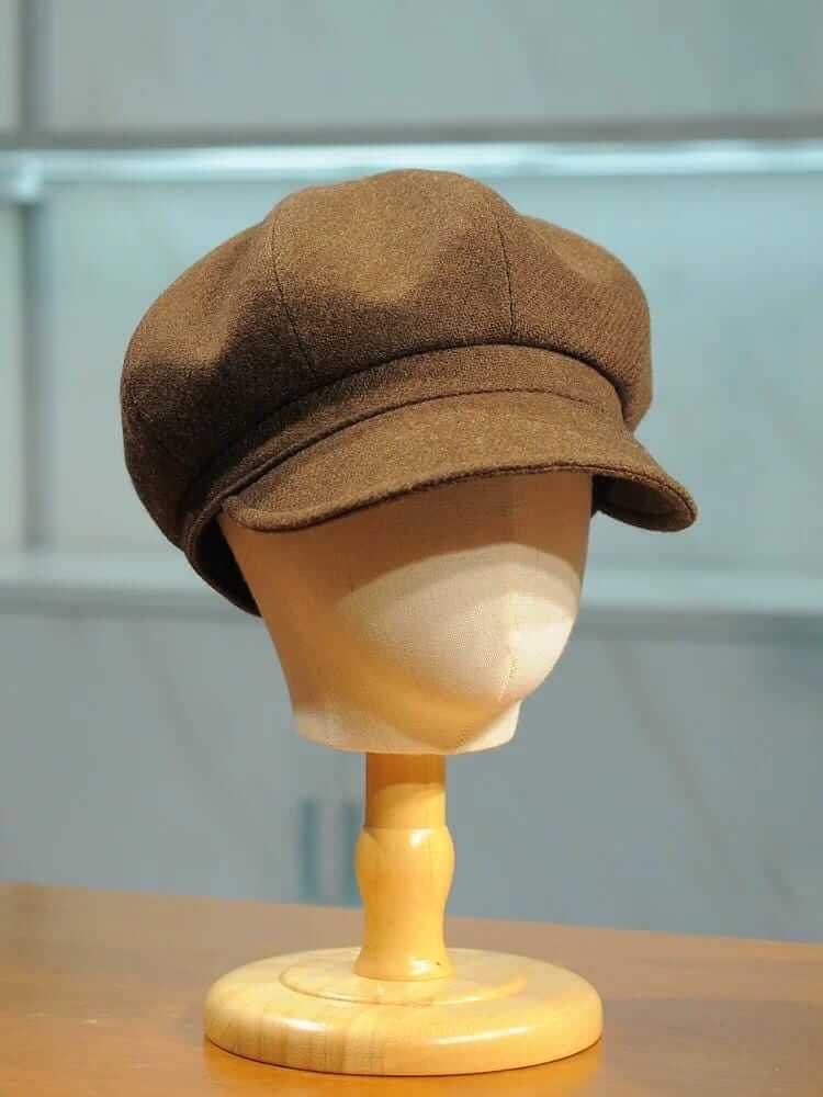 Handmade Wool Newsboy Cap - Vintage Style Baker Boy Hat - Side View