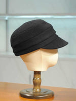 Handmade Wool Newsboy Cap - Vintage Style Baker Boy Hat - Back View