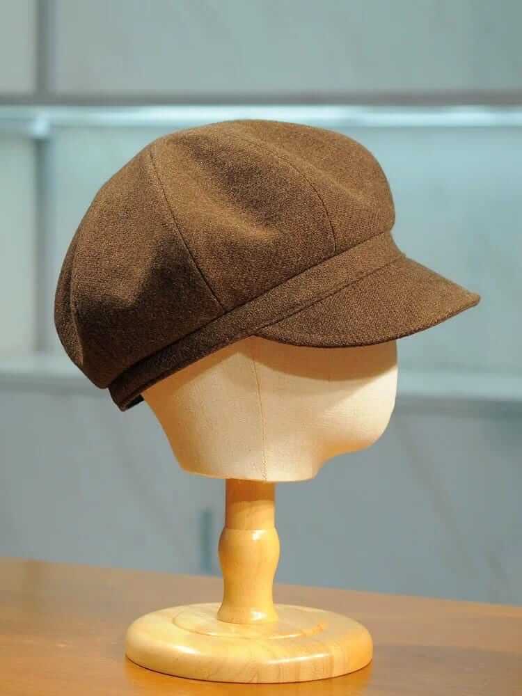 Handmade Wool Newsboy Cap - Vintage Style Baker Boy Hat - Back View