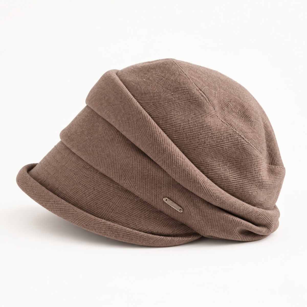 Layered twill cloche hat, hat overall