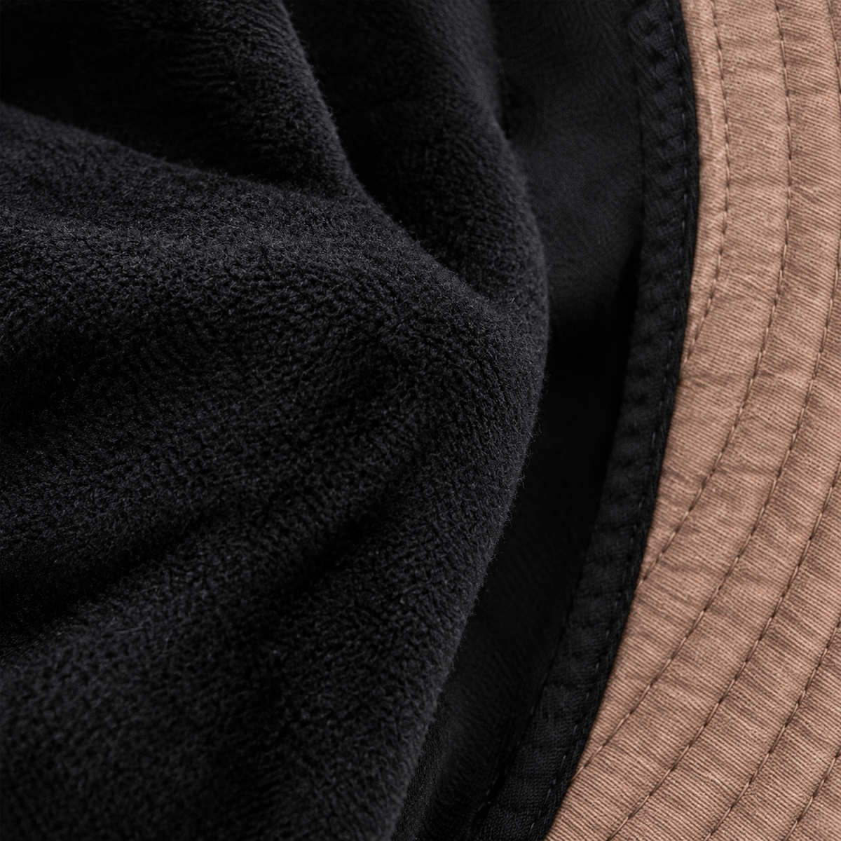 Layered twill cloche hat, lining detail
