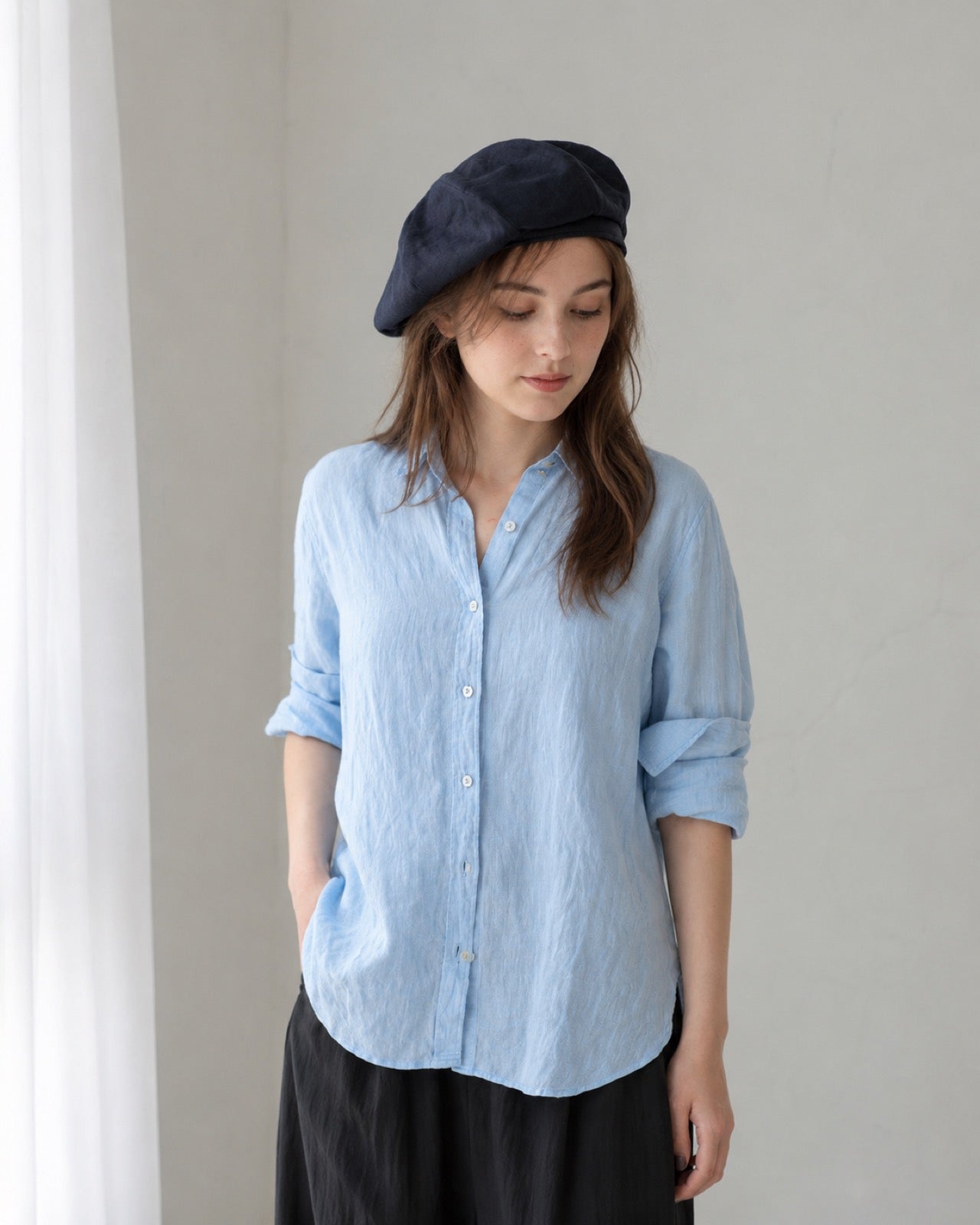 Oversized Linen Beret