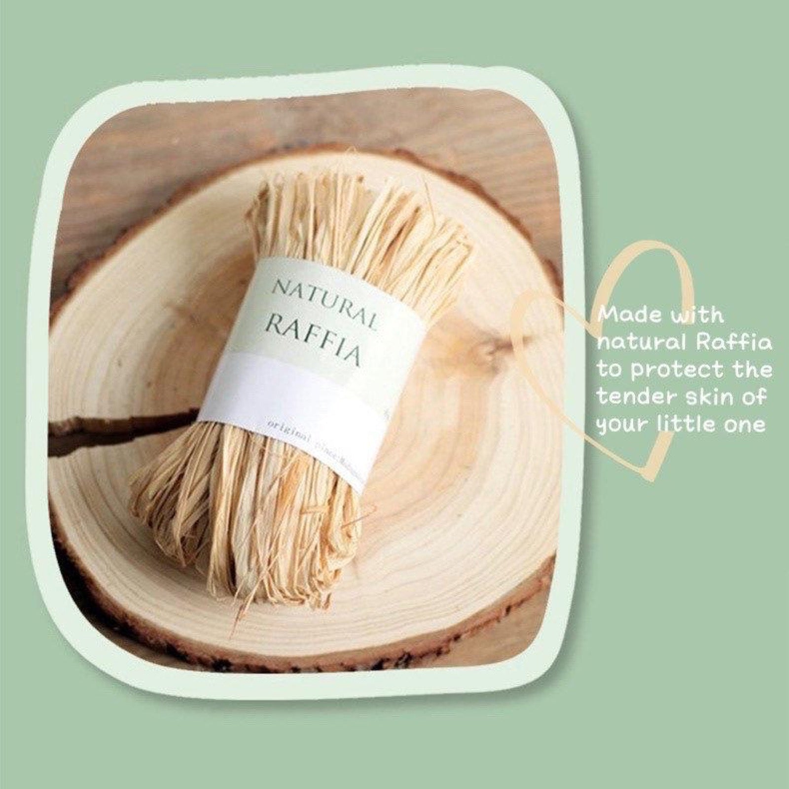 Natural Raffia material used for Cat Bear Ear Straw Hat - soft and gentle for kids skin