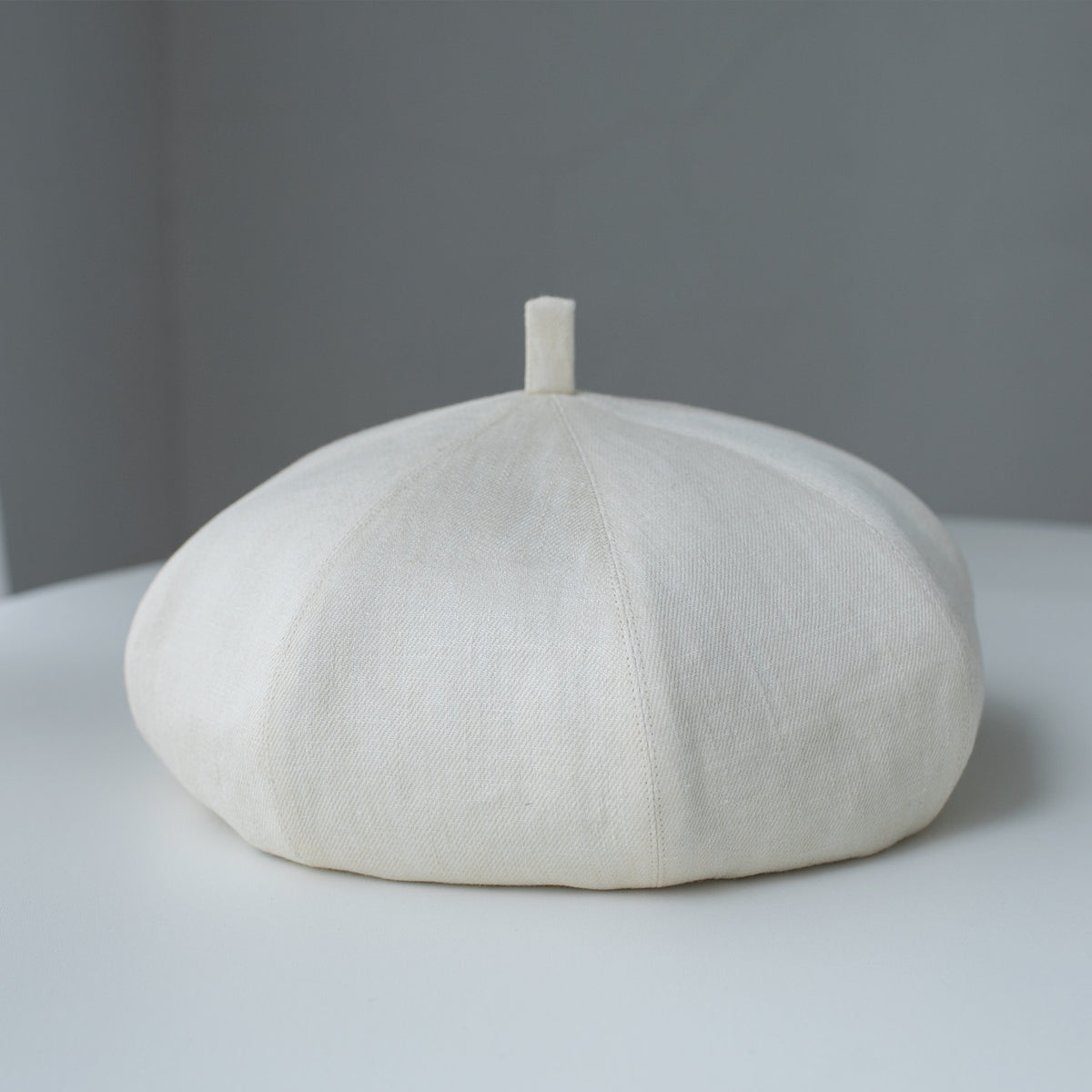 Oversized linen French beret for women – Beige