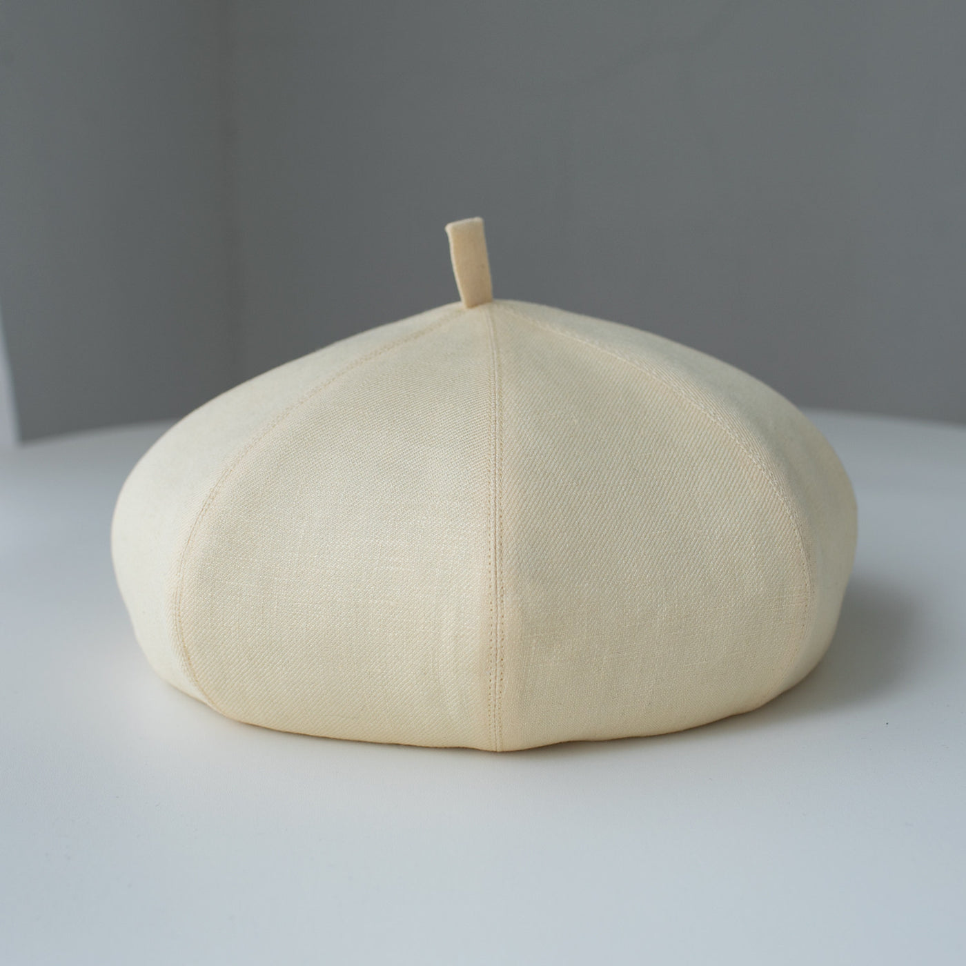 Oversized linen French beret for women – Light Yellow
