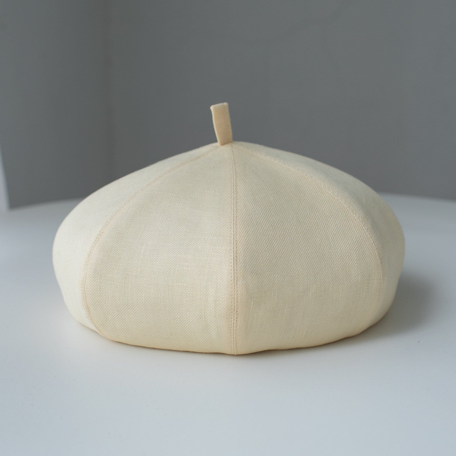 Oversized linen French beret for women – Light Yellow