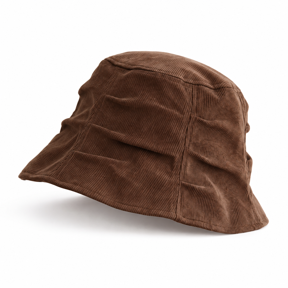 Pleated corduroy bucket hat - coffee product