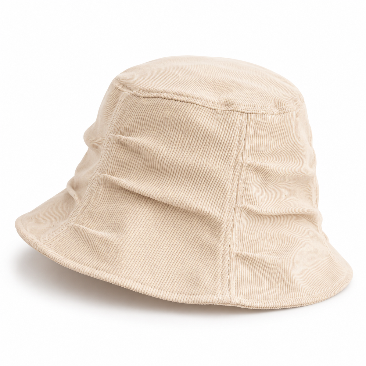 Pleated corduroy bucket hat - ivory product