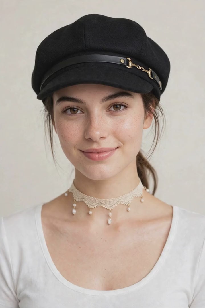 Vintage Wool Blend Newsboy Cap - Unisex Applejack Hat
