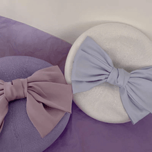 Load image into Gallery viewer, Handmade Solid Colour Beret Hat with Breathable Material with Bow Tie.