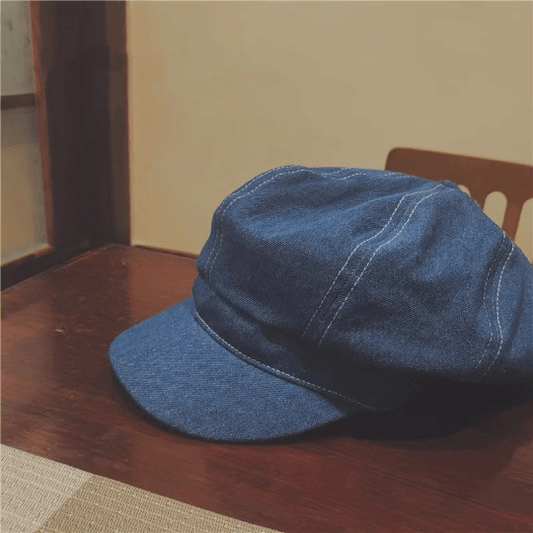 Denim Newsboy Cap for Women.