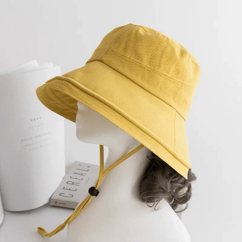 Wide Brim Summer Sun Hat – Yellow