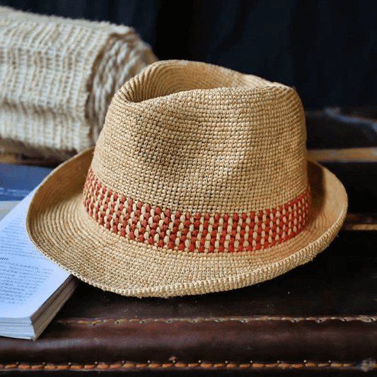 Raffia Straw Panama Hat.