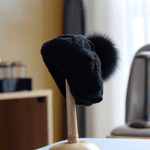 2 Way Knitted Beret with Removable Pom Pom - Mspineapplecrafts