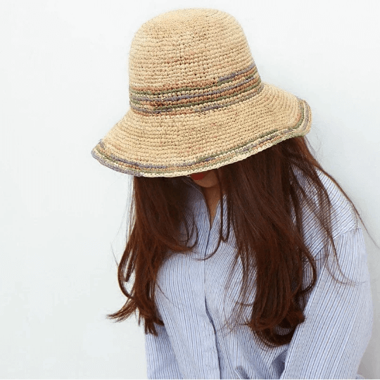 Foldable Raffia Straw Hat for Women.