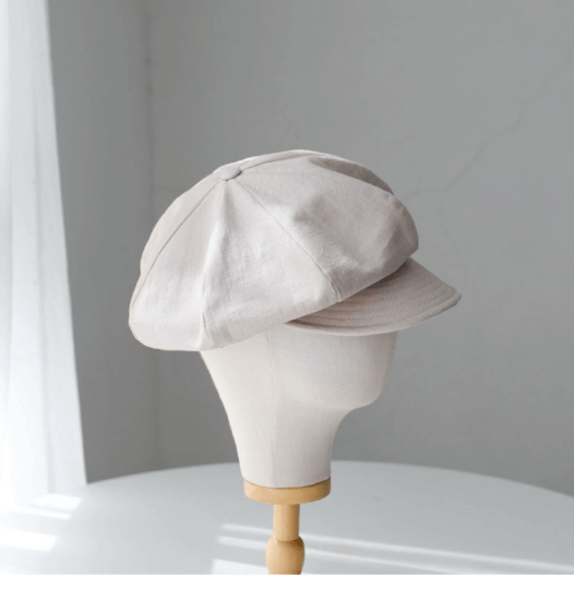 Oversized Linen Newsboy Hat.