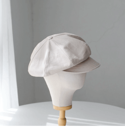 Oversized Linen Newsboy Hat.
