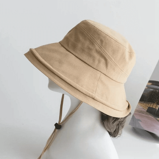 Summer Wide Brim Bucket Sun Hat.