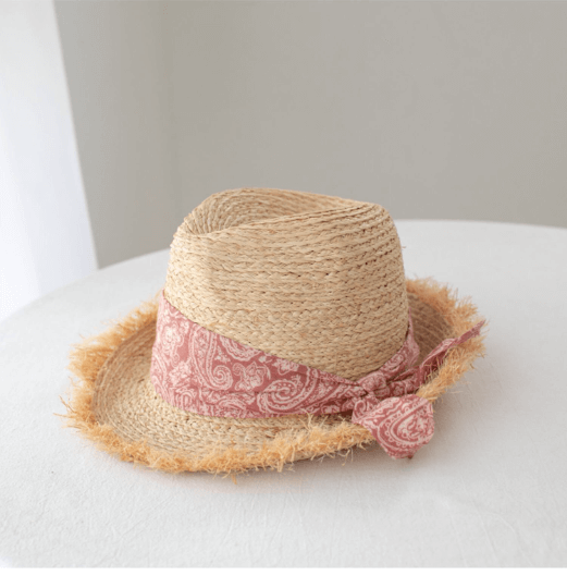 Raffia Straw Panama Hat.