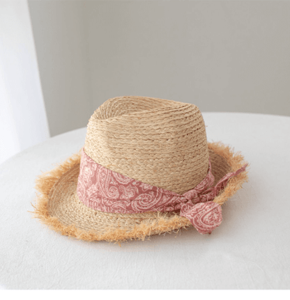 Raffia Straw Panama Hat.