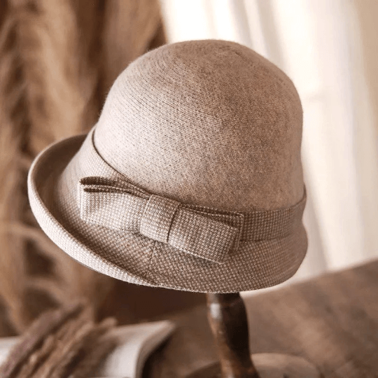 Wool Cloche Hat, Winter Hat for Women, Wool Bucket Hat for Women, Fall/Winter Hat for Girl, Elegant Hat for Women, Gift for her.