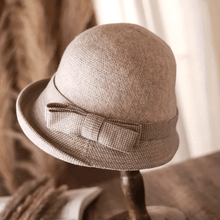 Load image into Gallery viewer, Wool Cloche Hat, Winter Hat for Women, Wool Bucket Hat for Women, Fall/Winter Hat for Girl, Elegant Hat for Women, Gift for her.