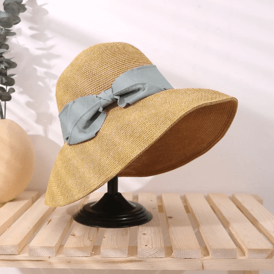 Straw Hat with Bow Tie.