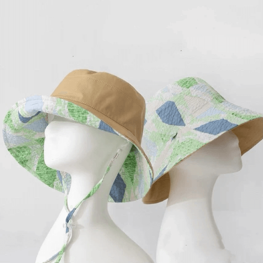 Reversible Wide Brim Summer Bucket Hat for Women.