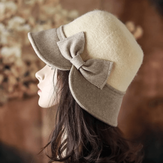 Women Wool Cloche Hat.