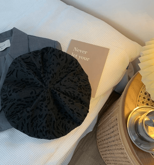 Oversize Beret Hat for Women/ French Style Vintage/ Painter Beret/ Animal Pattern Beret.