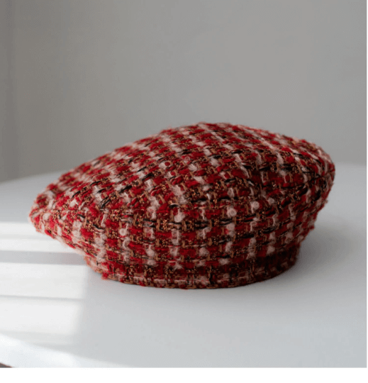 Handmade Tweed Fabric Beret for Women.