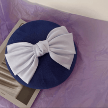 Load image into Gallery viewer, Handmade Solid Colour Beret Hat with Breathable Material with Bow Tie.