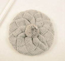 Load image into Gallery viewer, Slouchy Knitted Beret a hat with Pom Pom for Women/ Girl.