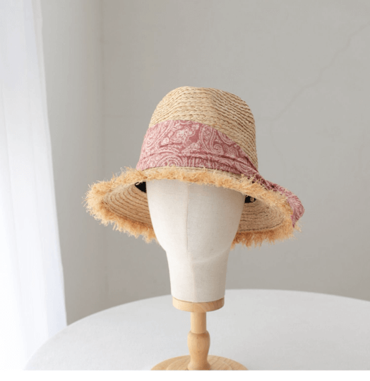 Raffia Straw Panama Hat.