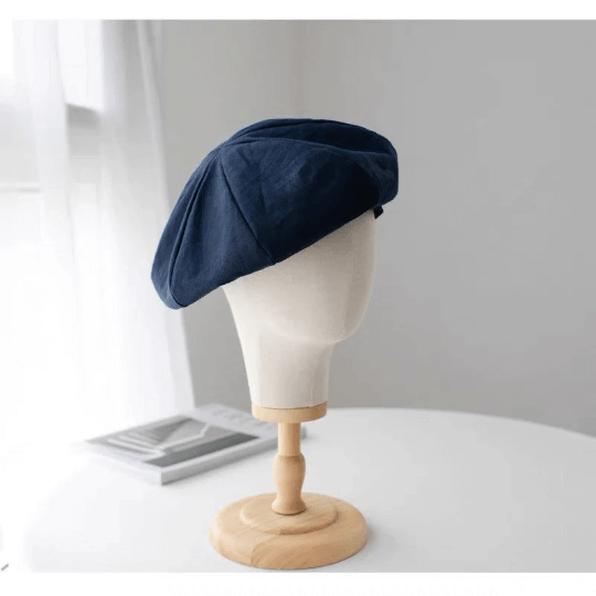Extra Oversized Spring Summer Beret for Men/Women-- 100% Linen Beret Hat.