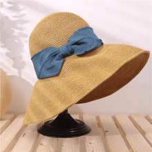 Load image into Gallery viewer, Straw Hat with Bow Tie.