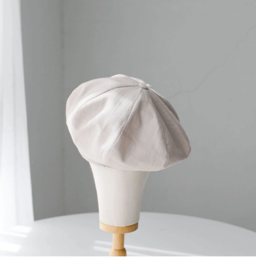 Oversized Linen Newsboy Hat.