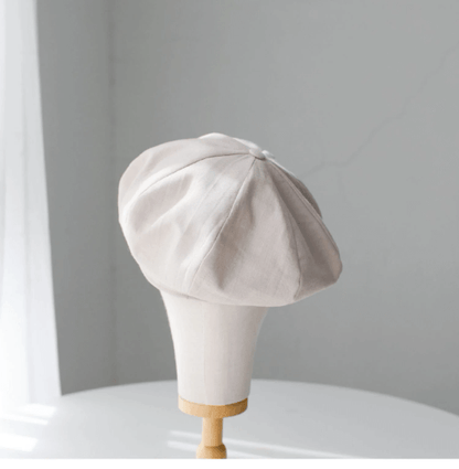 Oversized Linen Newsboy Hat.