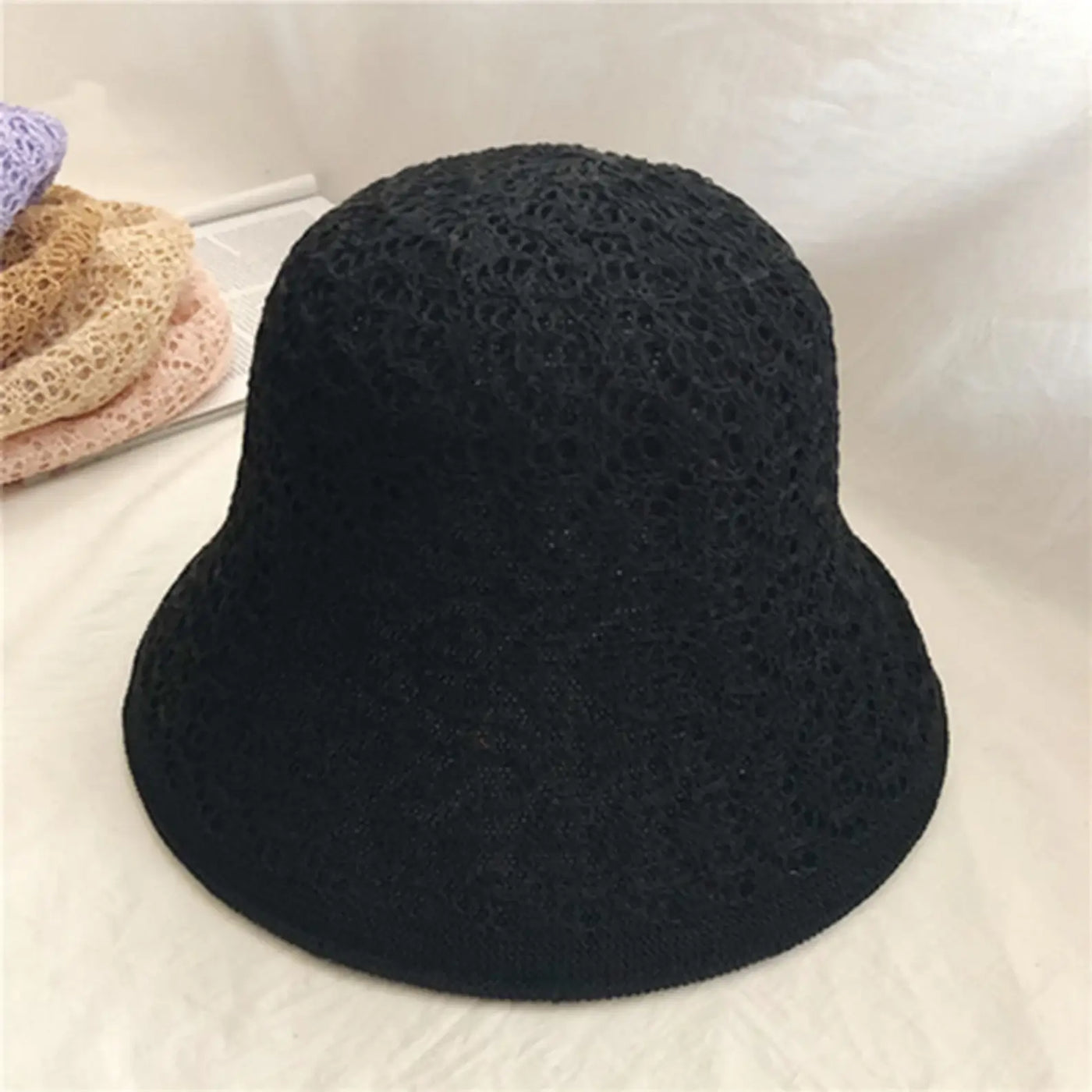 Reversible  Linen Foldable Bucket Hat – Black