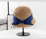 Straw Hat with Bow Tie for Women.