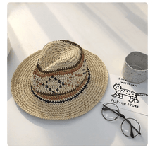 Load image into Gallery viewer, Fedora Panama Straw Hat for Women Men.