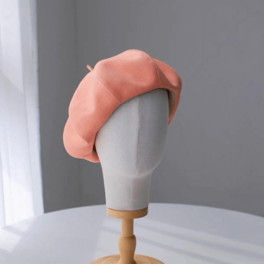 Oversized Linen Beret Hat for Women- Solid Colour.