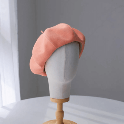 Oversized Linen Beret Hat for Women- Solid Colour.